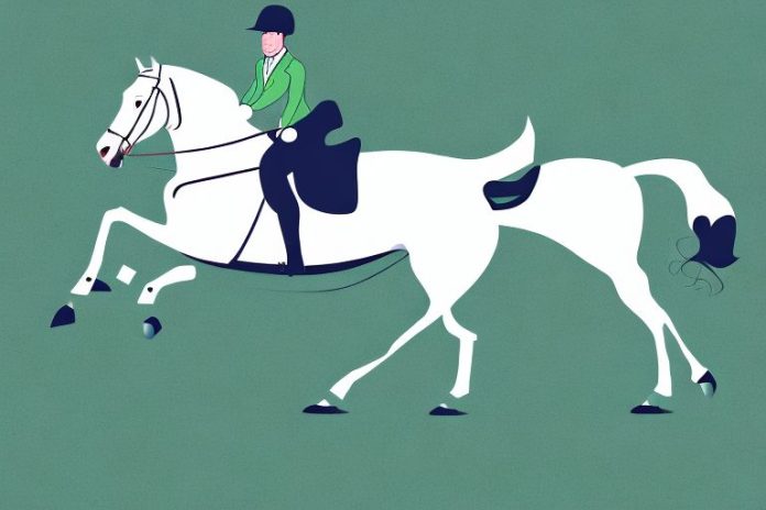 An irish sport horse galloping in a rural setting