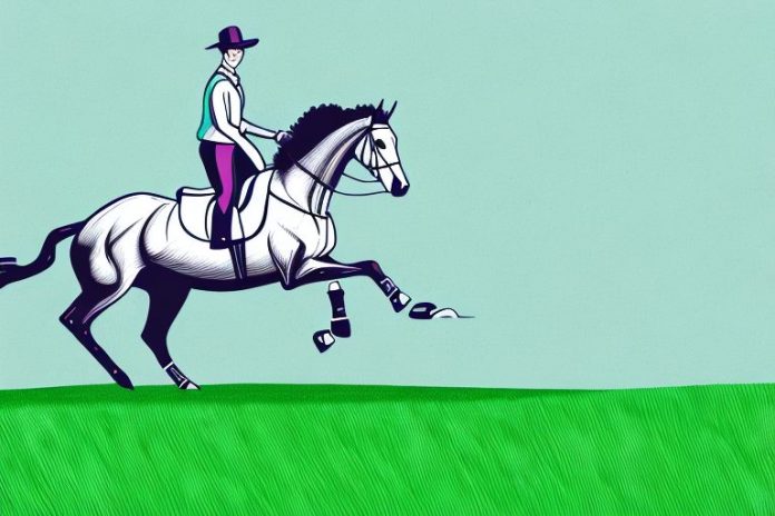 An irish sport horse galloping through a field in somerset west
