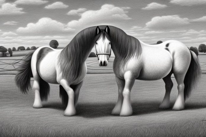 A shire horse in a rural setting in somerset west