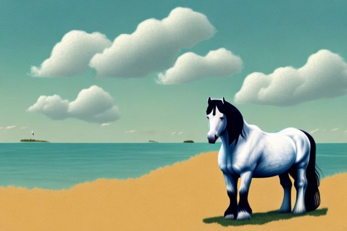 A shire horse in a rural setting