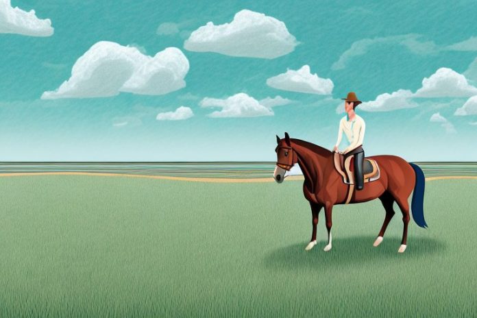 A horse and rider in a field