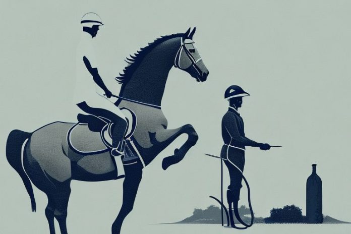 A horse and rider in the mthatha countryside