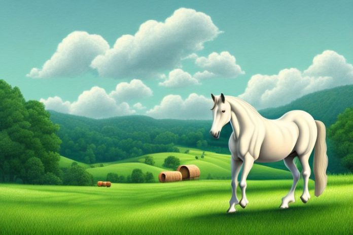 A cob horse in a rural setting