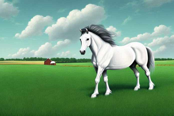 A cob horse in a rural setting