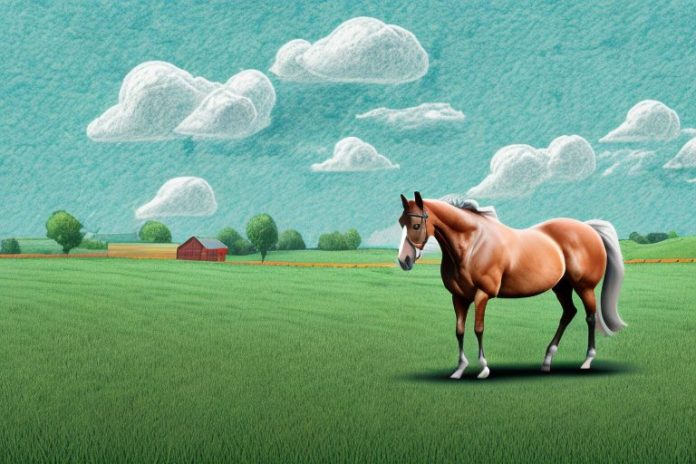 A horse and rider in a field