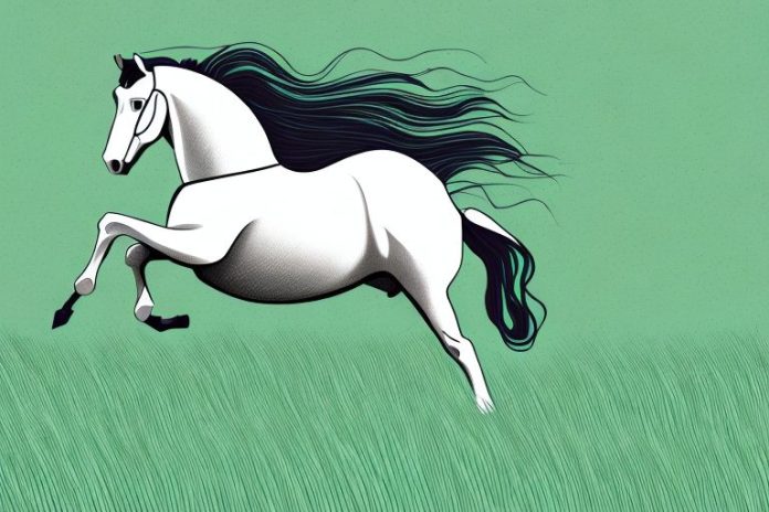 A horse and rider galloping through a grassy field in ermelo