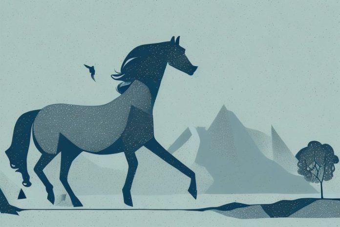 A horse in the landscape of postmasburg