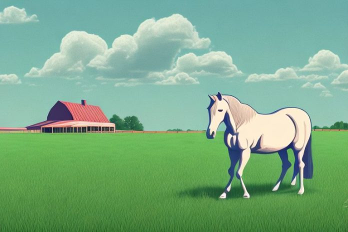 A horse in a field