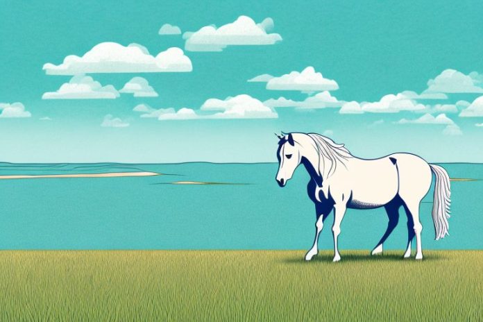 A horse in a field with margate's coastline in the background