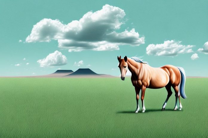 A horse in a field in the eastern cape