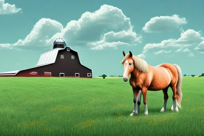 A horse in a field