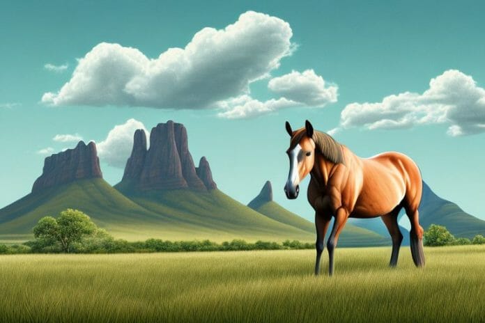 A horse in a field