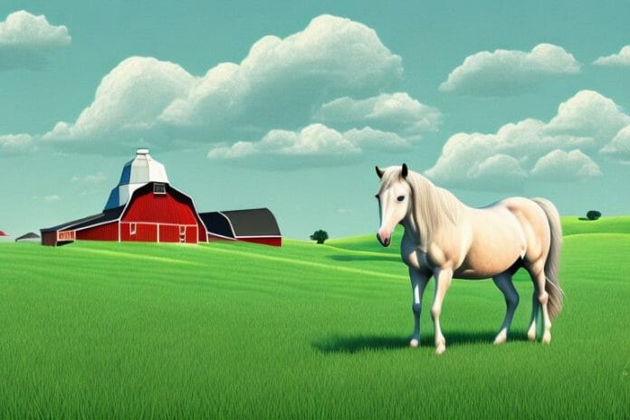 A horse in a field