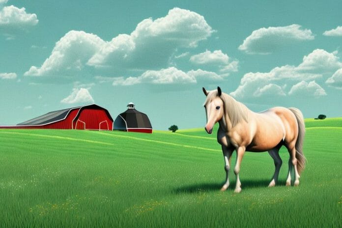 A horse in a field
