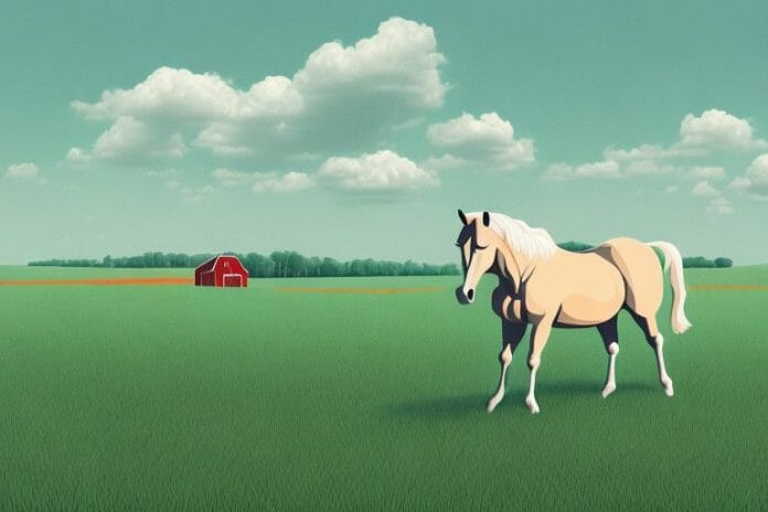 A horse in a rural setting
