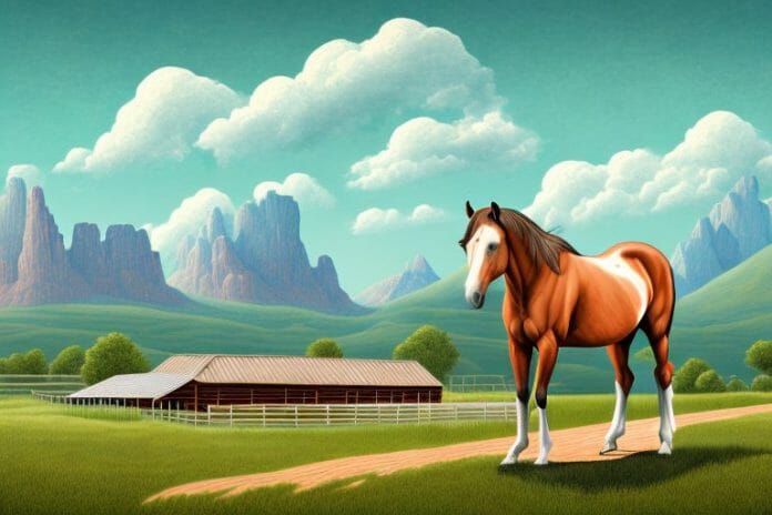 A horse in a stable