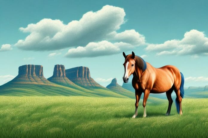 A horse in a field