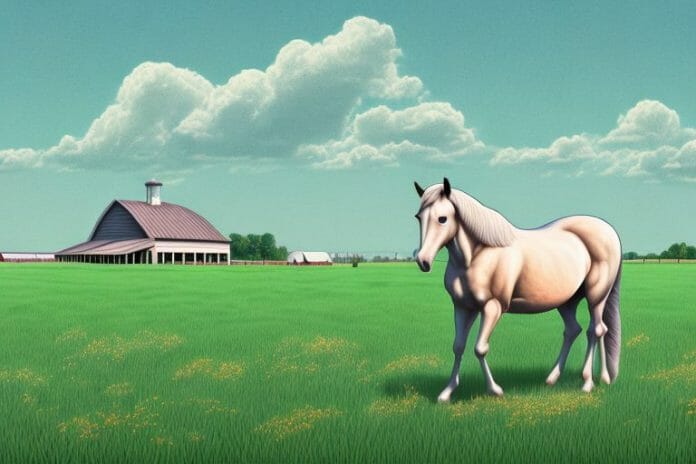 A horse in a field
