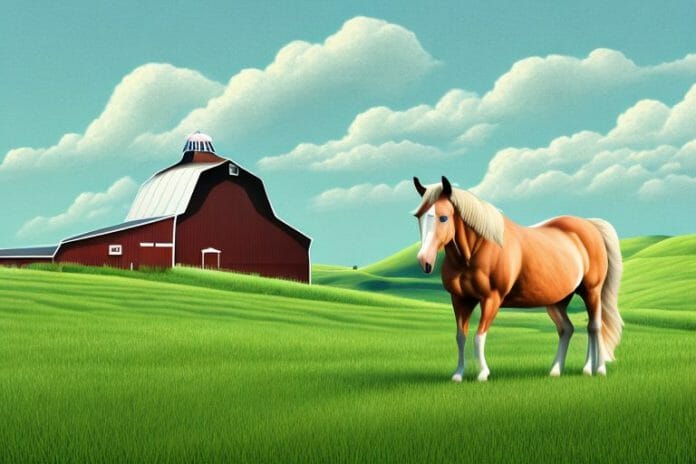 A horse in a rural setting
