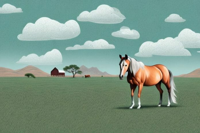 A horse in a rural landscape in northern cape
