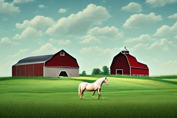 A horse in a rural landscape