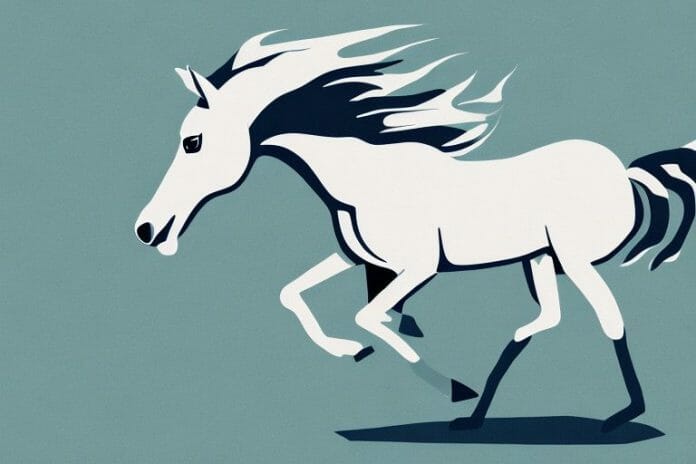 A mustang horse in its natural environment