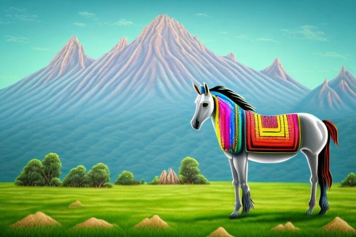 An azteca horse in a pasture