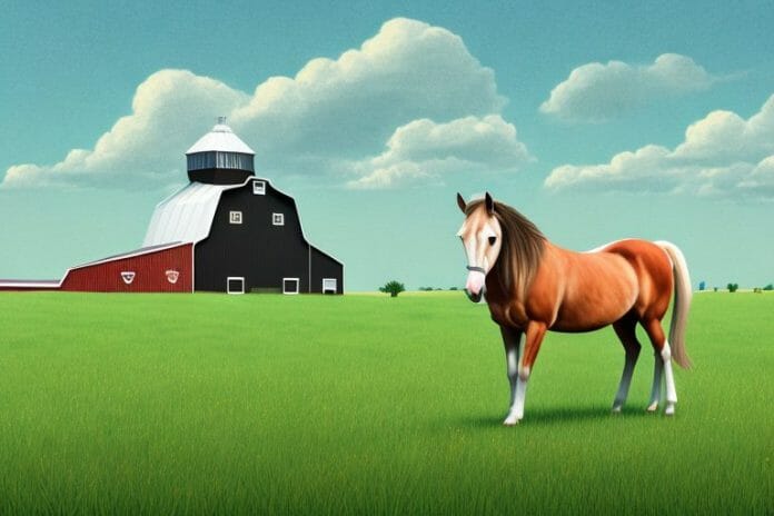 A hackney horse in a field