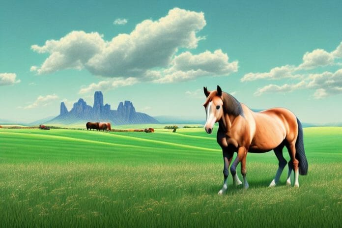 A horse in a field