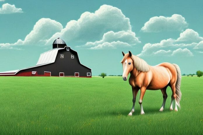 A horse in a field