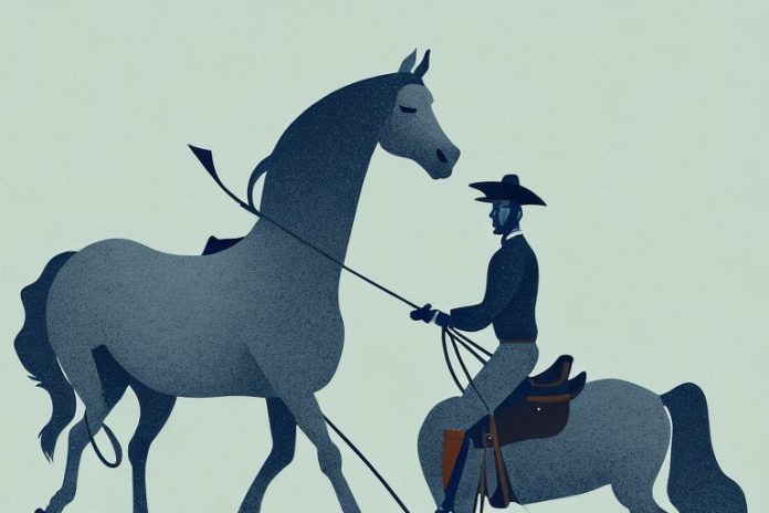 A horse and rider in the countryside near worcester