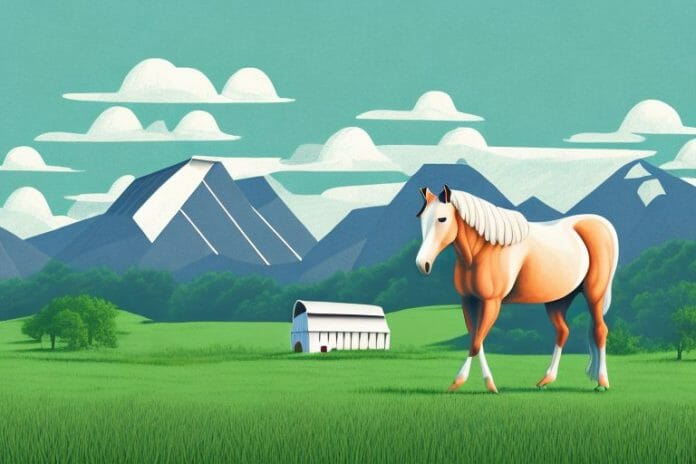 A horse in a pasture