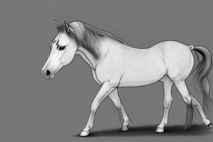 A beautiful american quarter horse in a rural setting in east london