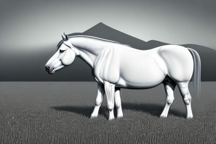 A majestic american quarter horse standing in a field in phuthaditjhaba