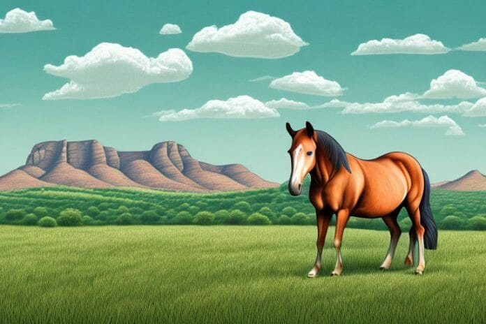 A horse in a field