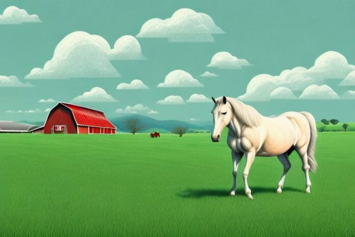 A horse in a paddock