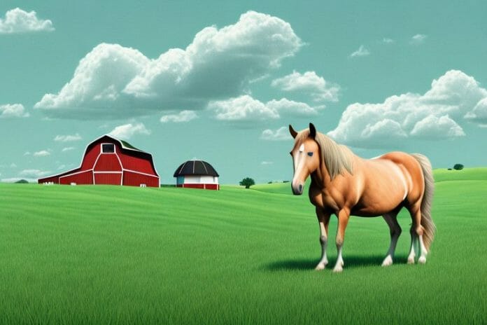 A horse in a pasture