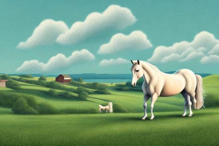 A cob horse in a rural setting