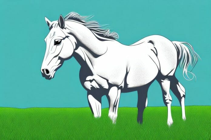 A majestic american quarter horse in a grassy field in mogwase