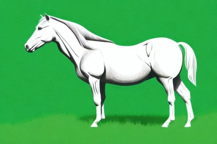 A majestic american quarter horse standing in a lush green pasture in cape town