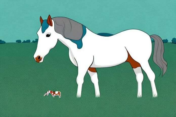 An american quarter horse grazing in a grassy field in george