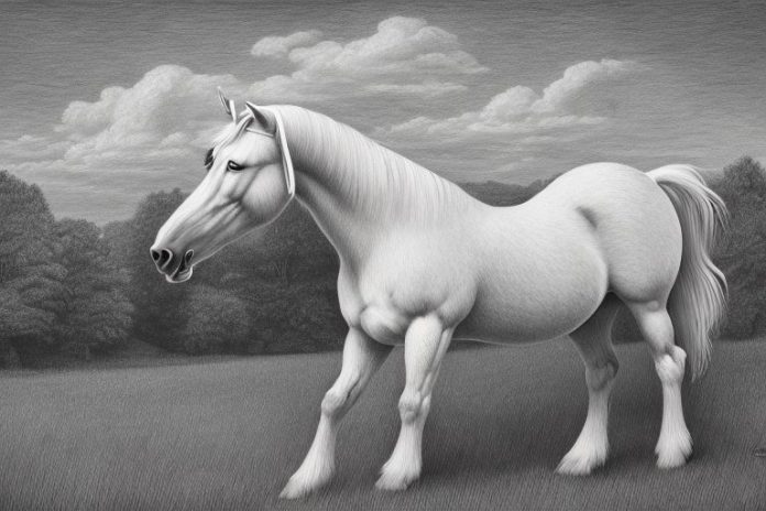 An american belgian draft horse in a rural setting in tzaneen