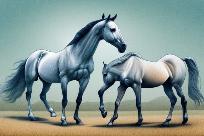 An arabian horse in a rural south african landscape