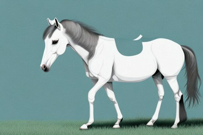 An arabian horse in a pasture in westville