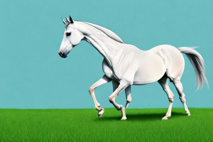 An arabian horse in a grassy field in grahamstown
