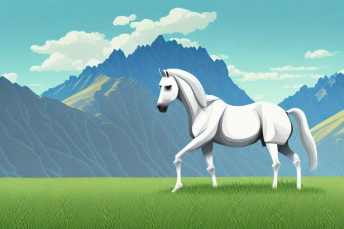 An arabian horse in a field in queenstown