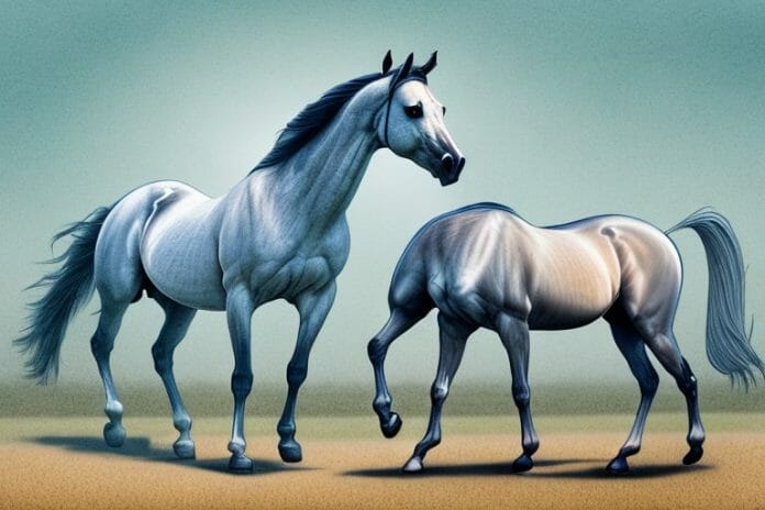An arabian horse in a rural south african landscape