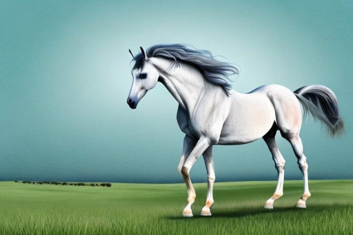 An arabian horse in a field in jeffreys bay