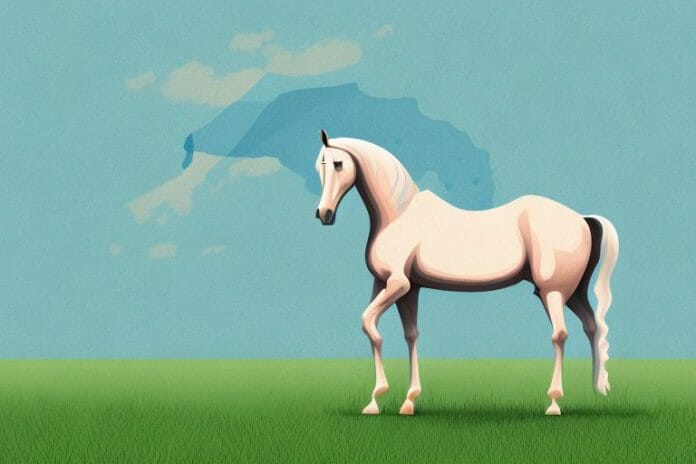 An arabian horse in a field in virginia
