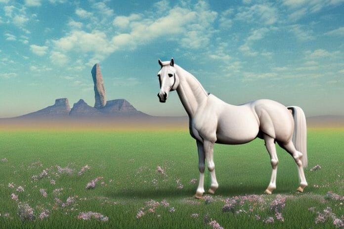 An arabian horse in a field in bethlehem